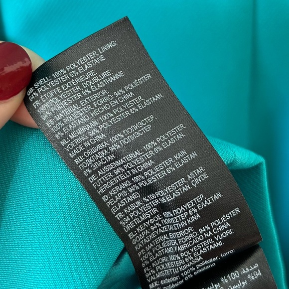 Ted Baker London Yandal Asymmetrical Shoulder Cutout Bodycon Dress in Turquoise - Picture 6 of 8